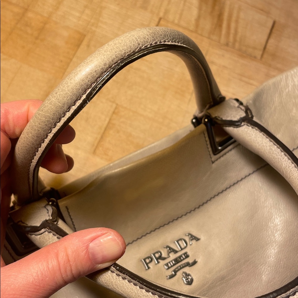 Prada Ombre w/COA East West Sfumato Glacé Leather Satchel Tote bag ! - Picture 3 of 16
